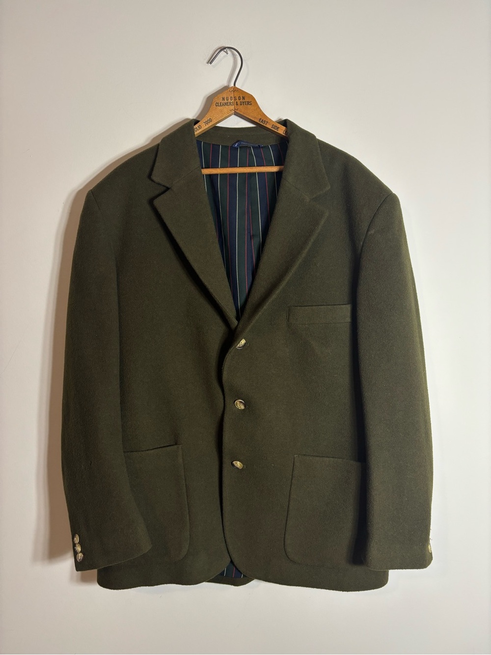 Vintage Tommy Hilfiger Green Wool Camel Hair Blazer Large